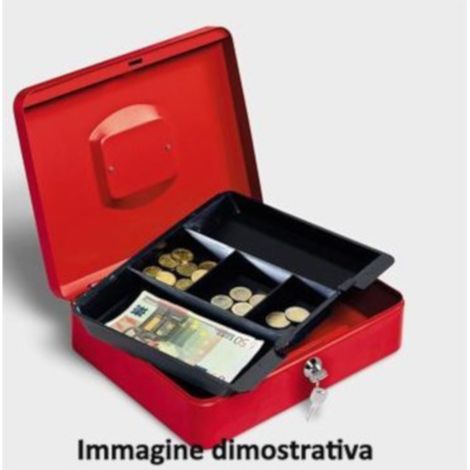 Cassettina portavalori con portamonete rossa dimensioni 25 centimetri (1/2)