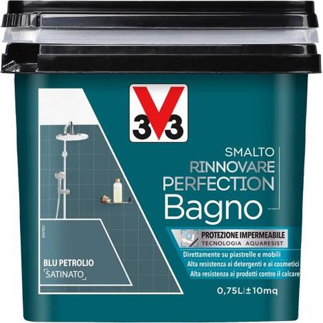 Smalto bagno V33 0,75 l blu petrolio satinato