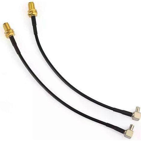 Câble adaptateur SMA femelle vers TS9 mâle pour antenne 4G (15 cm, lot de 2) pour routeur d'antenne externe Huawei E5372 E5577 E5786 E5787--JXLGV (1/5)