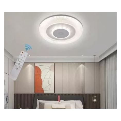 Plafoniera LED Musicale RGB Cassa Bluetooth da Soffitto 72W Dimmerabile Smart  Speaker APP