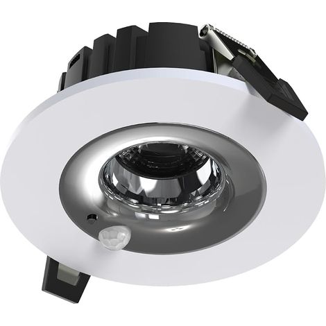 Downlight à LED à Détecteur de Mouvement PIR, 12W, Spot Encastré pour Plafond pour Trous de Φ75mm, Allumage/Extinction Automatique, Activé par le Mouvement, Blanc Neutre 4000K, Lot de 1 (1/5)