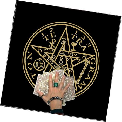 Tapis de divination mystique à motifs de papillons et de fleurs pour la lecture des cartes de tarot, idéal pour les tirages de cartes oracles et de voyance (50 x 50 cm). (1/5)