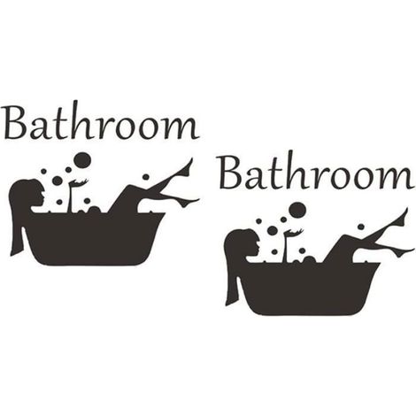 Sticker Salle De Bain - Vinyle Imperméable Amovible - Pour Porte Paroi Douche Baignoire Mur - 20 cm x 14 cm - Lot De 2 (1/5)
