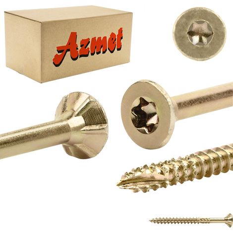 Vis à bois coniques - 4x45 mm - TX20 - Filetage denté - Haute résistance et durabilité