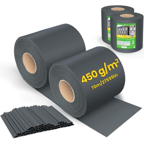 Brise Vue Occultant Clôture en PVC 450 g/m² Protection Visuelle pour Jardin Lamelle Occultation 19 cm x 140 m avec 80 Clips de Fixation pour Panneau Grillagé Clôtures Rigides Anthracite (1/5)
