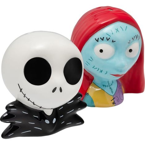 ENSEMBLE SALIÈRE ET POIVRIÈRE JACK SKELLINGTON ET SALLY SOUS LICENCE OFFICIELLE DISNEY POUR CUISINE ET DÉCORATION D'INTÉRIEUR, C
