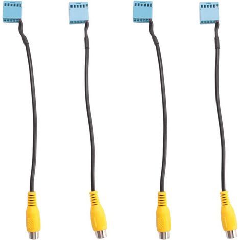 Il s'agit d'un ensemble de 4 câbles adaptateurs RCA pour caméra de recul vidéo, compatibles avec les caméras de recul de voiture MIB RCD330 et RCD330G. (1/3)