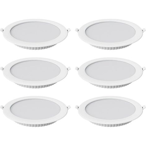 Lot de 6 spots encastrés ronds LED 12W, lumière blanche (1/5)