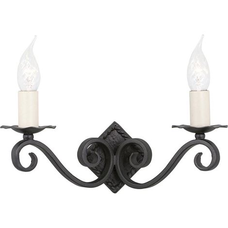 Applique candeliere Rectory nero doppio 2xE14 Elstead (1/5)