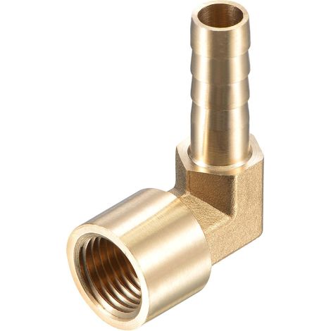 Fluted Brass Hose Connector Elbow 8mm x G1/4 Female Hose Connector Adapter for Water Fuel Air (1/5)