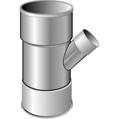 First Plast – Culotte 45° réduite femelle Ø100-50 – PVC pour évacuation eaux usées – Emboîture à coller – Norme NF EN 1329-1 (1/5)