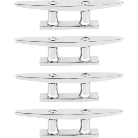 Taquet d’Amarrage en Acier Inoxydable 100 mm – Lot de 4 – Résistant à la Corrosion – Pour Quai, Pont et Bateau