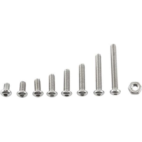 Assortiment de vis et écrous hexagonaux à tête bombée M2.5 en acier inoxydable A2