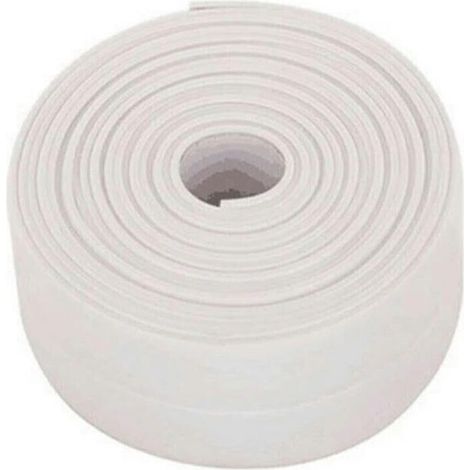 Bande d'étanchéité autocollante en PVC pour joint d'évier, 3,2 mètres, étanche à l'humidité, pour salle de bain et cuisine, blanche (1/5)