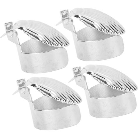 Set di 4 spegnicandele in metallo con design a conchiglia, spegnimento automatico della fiamma, colore argento, decorazione sicura. (1/5)