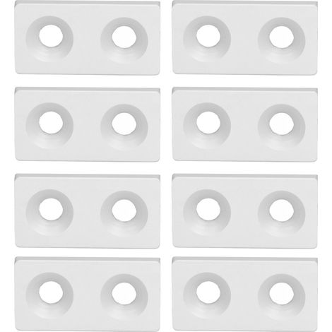 Lot de 10 plaques de recouvrement à double trou en alliage d'aluminium pour profilés et machines CNC, couleur argent. (1/5)