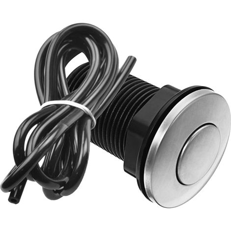 Bouton pneumatique, 32mm, inox, noir (1/5)