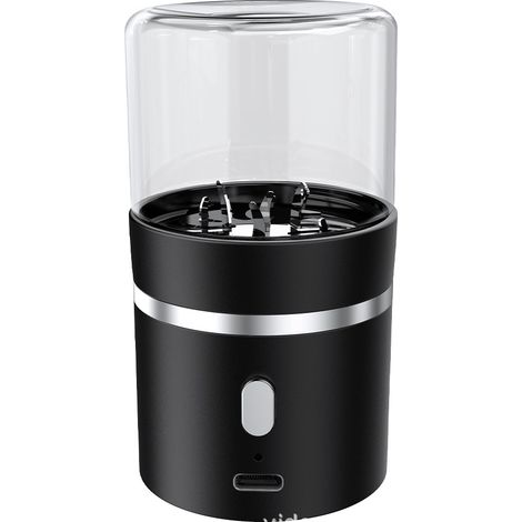 Mini broyeur électrique amélioré 400 mAh avec pot de 50 ml, facile à transporter (broyeur) Automatique, Acier inoxydable, Argenté (1/5)