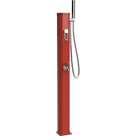 Doccia solare da esterno Jolly Go Formidra 20L Alluminio - 24x26x120cm - Soffione estraibile, miscelatore e risciacquo a pedale