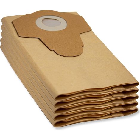 Parkside – Sachet filtrant en papier haute résistance 20 L – Pack de 5 sachets pour aspirateurs eau et poussière PNTS – Optimise l'aspiration