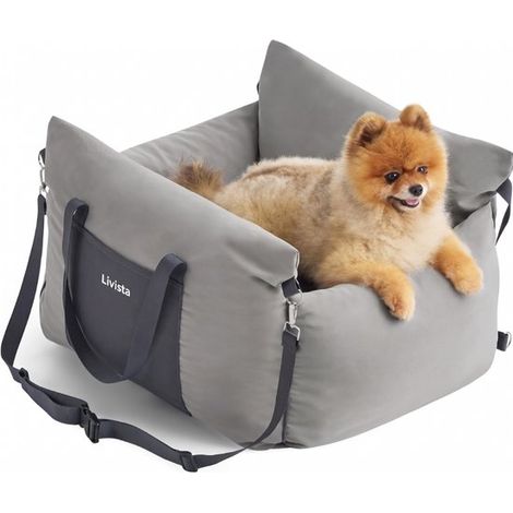 Siège auto lavable pour chien avec ceinture - Panier de voiture pour chien - Pour voiture et banquette arrière - Panier de voiture pour chien - Siège pour chien - Panier pour chien (1/5)