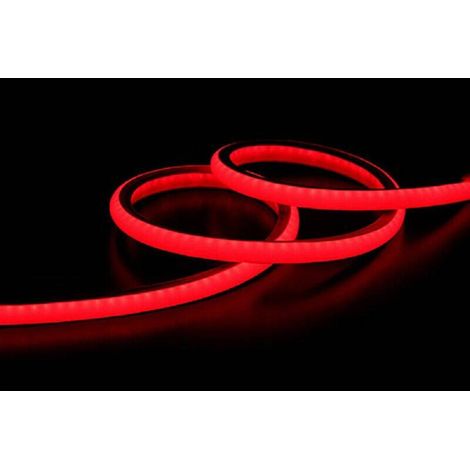 TrAdE Shop Traesio - Strip Led Neon Flessibile Striscia Decorativa 5 Mt Ip65 Vari Toni Di Luce U-12v - -Rosso - (1/2)
