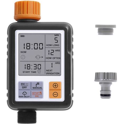 Automatischer Bewässerungstimer, Tropfbewässerungssteuerung, wasserdicht und für den Außenbereich geeignet, mehrere Modi, 3-Zoll-LCD-Display, Bewässerung für Garten, Landwirtschaft, Rasen und Blumen
