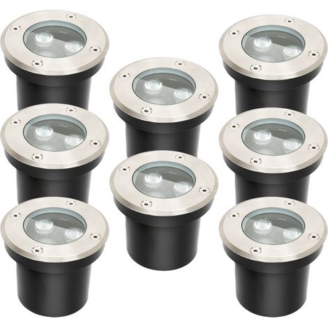 SWANEW 8x 3W Faretto da terra IP67 Faretto da incasso a pavimento con luce a LED Faretto da pavimento a terra