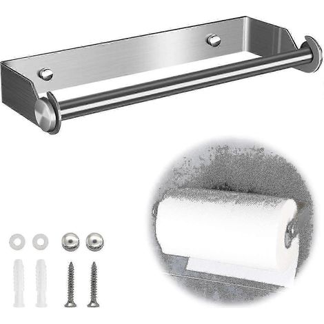 Porte-essuie-tout mural en acier inoxydable de 27 cm pour un rangement impeccable (1/4)