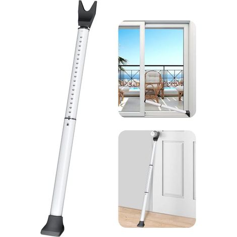 Barre de sécurité améliorée pour porte-fenêtre coulissante, butée de porte robuste et réglable (blanche) (SKU produit : 96260879 SKU Offre : lehua25.5.27-11) (1/5)