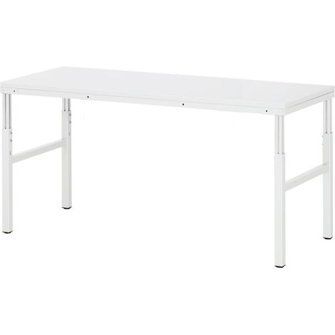 Arbeitstisch B1800xT700xH650-1000mm Arbeitsplatte Melamin Gestell lichtgrau RAU (1/2)