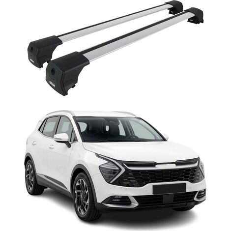 OMAC Aluminium Dachträger Querträger für Kia Sportage mk5 NQ5 2023-2026 – City Crash – ISO/PAS 11154:2006 – Abschließbar – Max. 75 kg – 2 Stangen Silber (1/5)