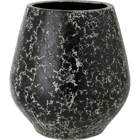 Cache pot terracotta noir et blanc artisanal - noir et blanc (1/3)
