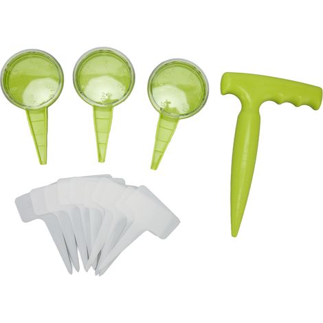 Semoir à graines réglable avec 5 réglages, outil de plantation manuel vert fluorescent pour jardin (1/5)