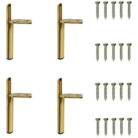 4 Pcs Pieds Doré - 13cm de Meuble Moderne Pieds de Armoire de Rechange Pieds pour Table Lit avec Vis (1/5)