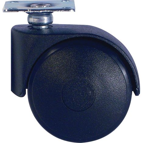 Rhombus 62115 Roulette jumelée fixation par platine pivot lisse Ø50 mm polyamide noir