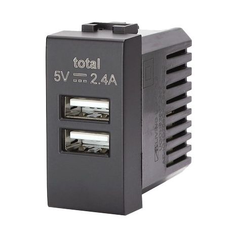 Presa Usb Abl Nero 2 Prese Usb a 2.4 5 V 8 Pezzi