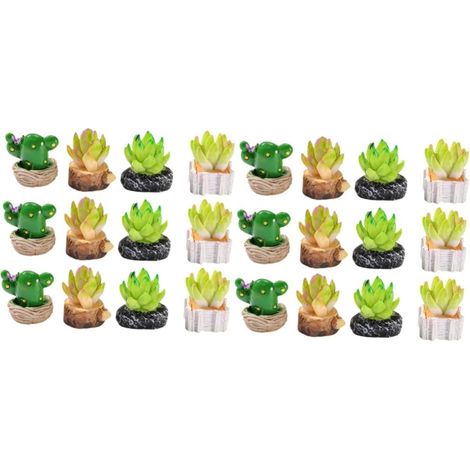 24pièces Figurines De Cactus De Décorations Artificielles pour Micro Paysage pour Bureau Salon Et Chambre (1/5)