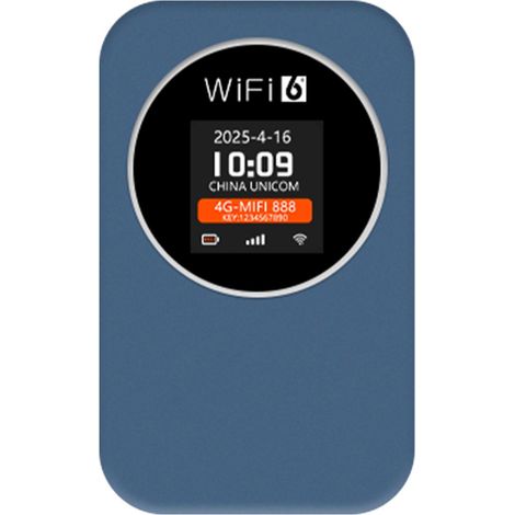 Routeur WiFi 4G portable avec point d'accès mobile pour les voyages, le camping et l'hôtel. Écran LCD, batterie 3000 mAh, compatible carte SIM, version asiatique bleue. (1/5)