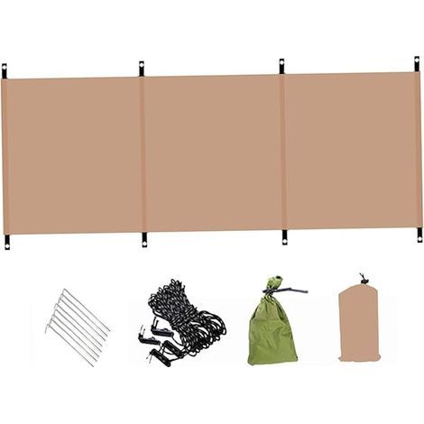 Paravent Anti-Vent - Tissu Oxford 98x28 Pouces - Pour Camping Plage Pique-Nique - Écran D'Intimité Solaire - Avec Clous De Sol Cordes De Fixation Et Sac De Rangement (1/3)