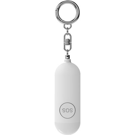 Alarme Personnelle - 130 dB - Avec Lampe Stroboscopique LED - Rechargeable USB - Pour Autodéfense - Blanc (1/5)
