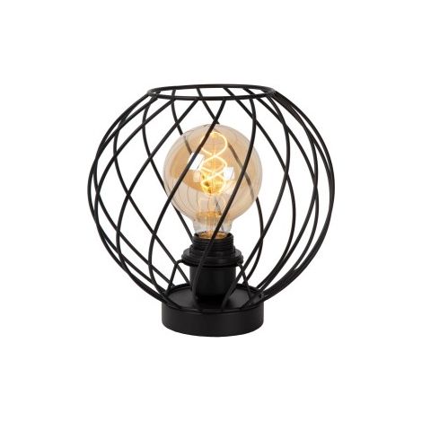 Lampada da tavolo nera in metallo Danza E27 25cm Lucide