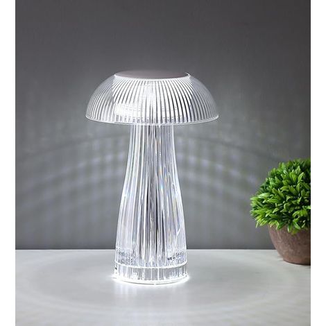 Lampe LED en cristal, lampe de table en cristal diamant 3 couleurs changement de couleur contrôle tactile lampe de chevet avec ligne USB lampe de chevet, Party dinner decor Creative light