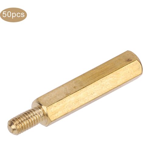 Kit de remplacement de raccords en laiton M3 à tête hexagonale simple pour circuit imprimé (M3 x 20, 50 pièces) (1/5)
