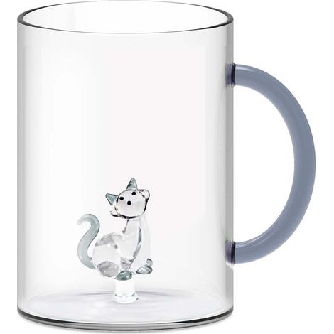 WD LifeStyle Tazza Vetro Borosilicato Cc 420 ml Decoro Gatto (1/2)