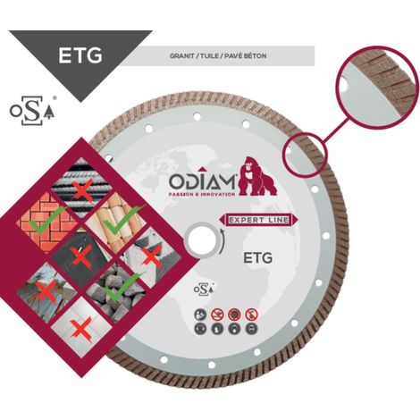 Disque diamant - ETG Ø230 - Alésage 22,23