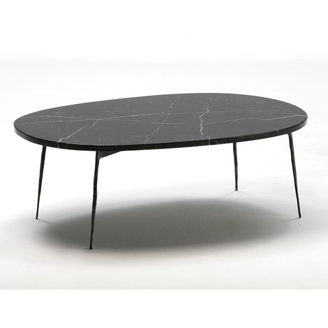 Mesa De Centro 100X70X35 Metal/Marmol Negro Mate (1/4)
