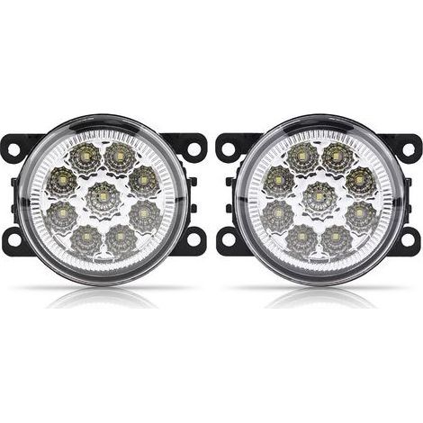Phare antibrouillard avant rond à 9 LED avec feux de jour (DRL) de remplacement pour Focus (1/5)