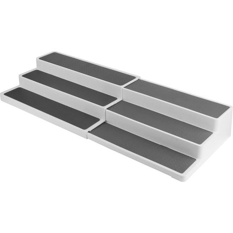 Étagère à épices extensible horizontale à trois niveaux, étagère de rangement pour condiments, meuble de rangement de cuisine (1/5)