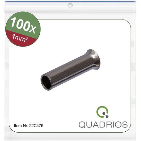 Quadrios 22C475 Embout simple d'extrémité de câble 1 mm² non isolé 100 pc(s)